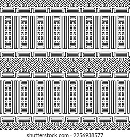 Stylish texture with figures from lines.
Abstract geometric black and white pattern for web page, textures, card, poster, fabric, textile. Monochrome graphic repeating design. 