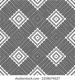
Stylish texture with figures from lines.
Abstract geometric black and white pattern for web page, textures, card, poster, fabric, textile. Monochrome graphic repeating design. 