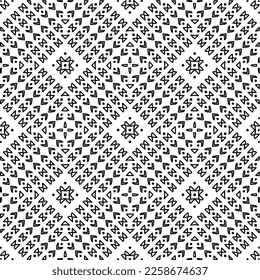 
Stylish texture with figures from lines.
Abstract geometric black and white pattern for web page, textures, card, poster, fabric, textile. Monochrome graphic repeating design. 
