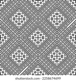 
Stylish texture with figures from lines.
Abstract geometric black and white pattern for web page, textures, card, poster, fabric, textile. Monochrome graphic repeating design. 