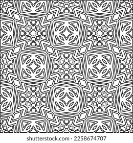 Textura elegante con figuras de líneas.
Resumen de patrones geométricos en blanco y negro para página web, texturas, tarjeta, afiche, tela, textil. Diseño repetitivo gráfico monocromo. 