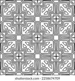 Stylish texture with figures from lines.
Abstract geometric black and white pattern for web page, textures, card, poster, fabric, textile. Monochrome graphic repeating design. 