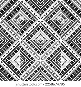 
Stylish texture with figures from lines.
Abstract geometric black and white pattern for web page, textures, card, poster, fabric, textile. Monochrome graphic repeating design. 