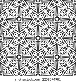 Textura elegante con figuras de líneas.
Resumen de patrones geométricos en blanco y negro para página web, texturas, tarjeta, afiche, tela, textil. Diseño repetitivo gráfico monocromo. 