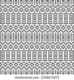 Stylish texture with figures from lines.
Abstract geometric black and white pattern for web page, textures, card, poster, fabric, textile. Monochrome graphic repeating design. 