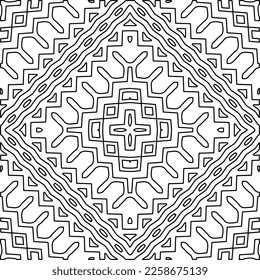 
Stylish texture with figures from lines.
Abstract geometric black and white pattern for web page, textures, card, poster, fabric, textile. Monochrome graphic repeating design. 