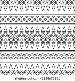Stylish texture with figures from lines.
Abstract geometric black and white pattern for web page, textures, card, poster, fabric, textile. Monochrome graphic repeating design. 