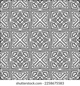 Textura elegante con figuras de líneas.
Resumen de patrones geométricos en blanco y negro para página web, texturas, tarjeta, afiche, tela, textil. Diseño repetitivo gráfico monocromo. 