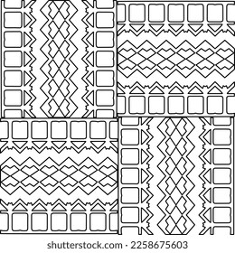 
Stylish texture with figures from lines.
Abstract geometric black and white pattern for web page, textures, card, poster, fabric, textile. Monochrome graphic repeating design. 