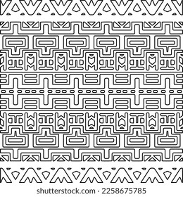 Stylish texture with figures from lines.
Abstract geometric black and white pattern for web page, textures, card, poster, fabric, textile. Monochrome graphic repeating design. 