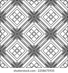 Stylish texture with figures from lines.
Abstract geometric black and white pattern for web page, textures, card, poster, fabric, textile. Monochrome graphic repeating design. 