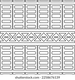 Stylish texture with figures from lines.
Abstract geometric black and white pattern for web page, textures, card, poster, fabric, textile. Monochrome graphic repeating design. 