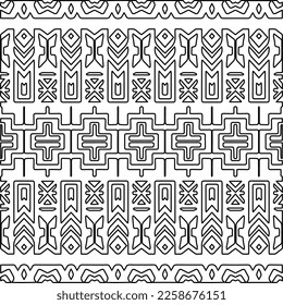 Stylish texture with figures from lines.
Abstract geometric black and white pattern for web page, textures, card, poster, fabric, textile. Monochrome graphic repeating design. 