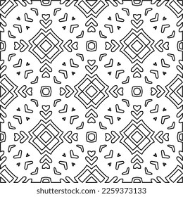Stylish texture with figures from lines.
Abstract geometric black and white pattern for web page, textures, card, poster, fabric, textile. Monochrome graphic repeating design. 