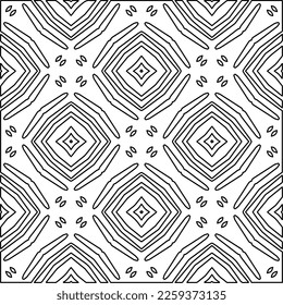 Stylish texture with figures from lines.
Abstract geometric black and white pattern for web page, textures, card, poster, fabric, textile. Monochrome graphic repeating design. 