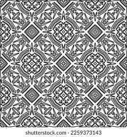 Stylish texture with figures from lines.
Abstract geometric black and white pattern for web page, textures, card, poster, fabric, textile. Monochrome graphic repeating design. 