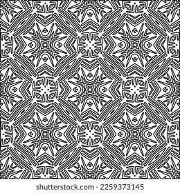 Textura elegante con figuras de líneas.
Resumen de patrones geométricos en blanco y negro para página web, texturas, tarjeta, afiche, tela, textil. Diseño repetitivo gráfico monocromo. 