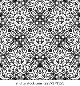 Textura elegante con figuras de líneas.
Resumen de patrones geométricos en blanco y negro para página web, texturas, tarjeta, afiche, tela, textil. Diseño repetitivo gráfico monocromo. 