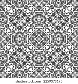 Textura elegante con figuras de líneas.
Resumen de patrones geométricos en blanco y negro para página web, texturas, tarjeta, afiche, tela, textil. Diseño repetitivo gráfico monocromo. 