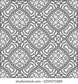 Textura elegante con figuras de líneas.
Resumen de patrones geométricos en blanco y negro para página web, texturas, tarjeta, afiche, tela, textil. Diseño repetitivo gráfico monocromo. 