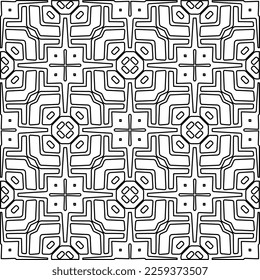 Stylish texture with figures from lines.
Abstract geometric black and white pattern for web page, textures, card, poster, fabric, textile. Monochrome graphic repeating design. 