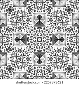 Textura elegante con figuras de líneas.
Resumen de patrones geométricos en blanco y negro para página web, texturas, tarjeta, afiche, tela, textil. Diseño repetitivo gráfico monocromo. 