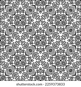 Stilvolle Textur mit Figuren aus Linien.
Abstraktes geometrisches Schwarz-Weiß-Muster für Webseiten, Texturen, Karten, Plakate, Gewebe, Textilien. Monochrome grafische Wiederholungsdesign. 