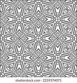 Textura elegante con figuras de líneas.
Resumen de patrones geométricos en blanco y negro para página web, texturas, tarjeta, afiche, tela, textil. Diseño repetitivo gráfico monocromo. 