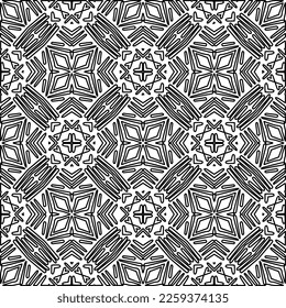 Textura elegante con figuras de líneas.
Resumen de patrones geométricos en blanco y negro para página web, texturas, tarjeta, afiche, tela, textil. Diseño repetitivo gráfico monocromo. 