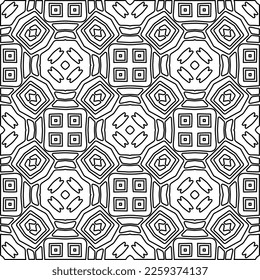 Stylish texture with figures from lines.
Abstract geometric black and white pattern for web page, textures, card, poster, fabric, textile. Monochrome graphic repeating design. 