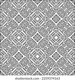 Stylish texture with figures from lines.
Abstract geometric black and white pattern for web page, textures, card, poster, fabric, textile. Monochrome graphic repeating design. 