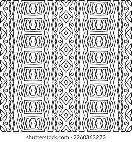 
Stylish texture with figures from lines.
Abstract geometric black and white pattern for web page, textures, card, poster, fabric, textile. Monochrome graphic repeating design. 