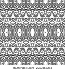 Textura elegante con figuras de líneas.
Resumen de patrones geométricos en blanco y negro para página web, texturas, tarjeta, afiche, tela, textil. Diseño repetitivo gráfico monocromo. 