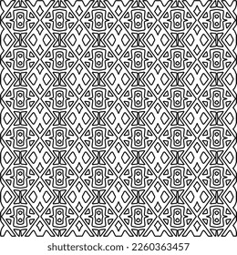 
Stylish texture with figures from lines.
Abstract geometric black and white pattern for web page, textures, card, poster, fabric, textile. Monochrome graphic repeating design. 