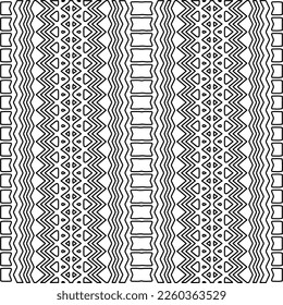 Stylish texture with figures from lines.
Abstract geometric black and white pattern for web page, textures, card, poster, fabric, textile. Monochrome graphic repeating design. 