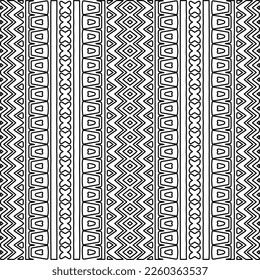 Stylish texture with figures from lines.
Abstract geometric black and white pattern for web page, textures, card, poster, fabric, textile. Monochrome graphic repeating design. 