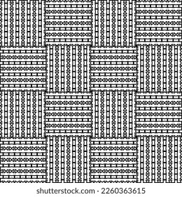 
Stilvolle Textur mit Figuren aus Linien.
Abstraktes geometrisches Schwarz-Weiß-Muster für Webseiten, Texturen, Karten, Plakate, Gewebe, Textilien. Monochrome grafische Wiederholungsdesign. 