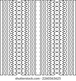 Stylish texture with figures from lines.
Abstract geometric black and white pattern for web page, textures, card, poster, fabric, textile. Monochrome graphic repeating design. 