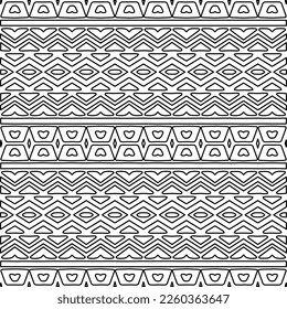 Stylish texture with figures from lines.
Abstract geometric black and white pattern for web page, textures, card, poster, fabric, textile. Monochrome graphic repeating design. 