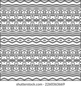 Stylish texture with figures from lines.
Abstract geometric black and white pattern for web page, textures, card, poster, fabric, textile. Monochrome graphic repeating design. 