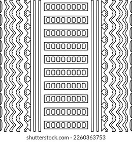
Stylish texture with figures from lines.
Abstract geometric black and white pattern for web page, textures, card, poster, fabric, textile. Monochrome graphic repeating design. 