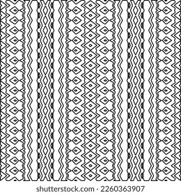 Stylish texture with figures from lines.
Abstract geometric black and white pattern for web page, textures, card, poster, fabric, textile. Monochrome graphic repeating design. 