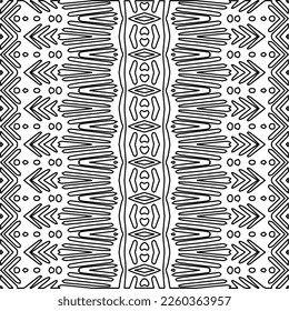 
Stylish texture with figures from lines.
Abstract geometric black and white pattern for web page, textures, card, poster, fabric, textile. Monochrome graphic repeating design. 