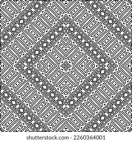 
Stylish texture with figures from lines.
Abstract geometric black and white pattern for web page, textures, card, poster, fabric, textile. Monochrome graphic repeating design. 