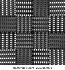 
Stilvolle Textur mit Figuren aus Linien.
Abstraktes geometrisches Schwarz-Weiß-Muster für Webseiten, Texturen, Karten, Plakate, Gewebe, Textilien. Monochrome grafische Wiederholungsdesign. 