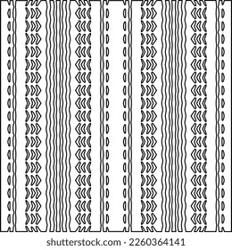Stylish texture with figures from lines.
Abstract geometric black and white pattern for web page, textures, card, poster, fabric, textile. Monochrome graphic repeating design. 