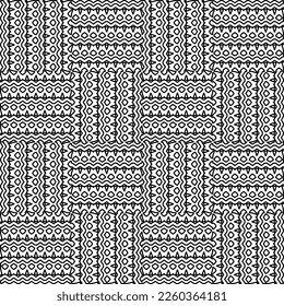 
Textura elegante con figuras de líneas.
Resumen de patrones geométricos en blanco y negro para página web, texturas, tarjeta, afiche, tela, textil. Diseño repetitivo gráfico monocromo. 