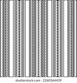 Stylish texture with figures from lines.
Abstract geometric black and white pattern for web page, textures, card, poster, fabric, textile. Monochrome graphic repeating design. 