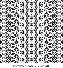 Stylish texture with figures from lines.
Abstract geometric black and white pattern for web page, textures, card, poster, fabric, textile. Monochrome graphic repeating design. 