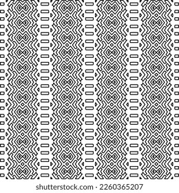 
Stylish texture with figures from lines.
Abstract geometric black and white pattern for web page, textures, card, poster, fabric, textile. Monochrome graphic repeating design. 